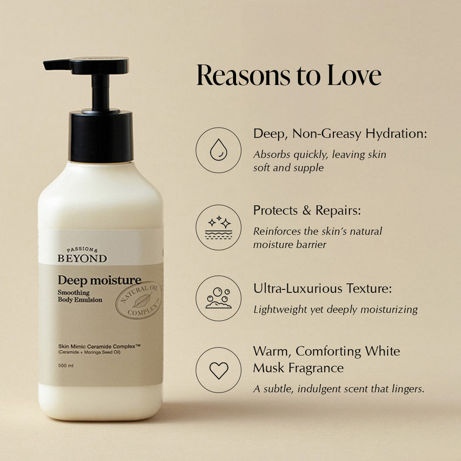 Ceramide Infused Body Emulsion, For Smooth Deeply Nourished Skin,500Ml