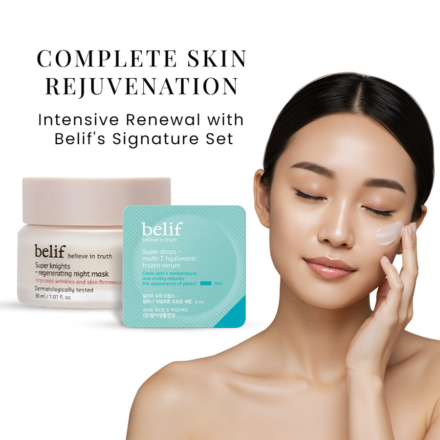 Belif Day & Night Combo | 7 Hyaluronic Frozen Serum & Regenerating Sleeping Mask