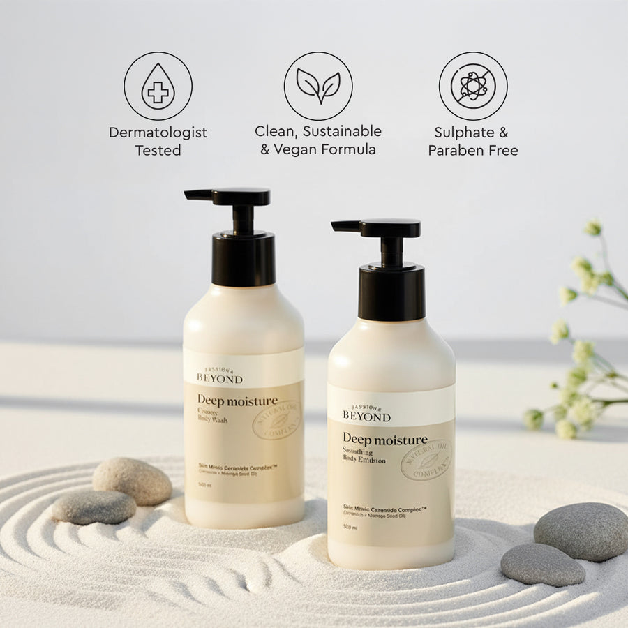 Luxury Ceramides Bath & Body Care Set, Body Wash & Lotion For Restoring Skin Barrier & Deep Nourishment