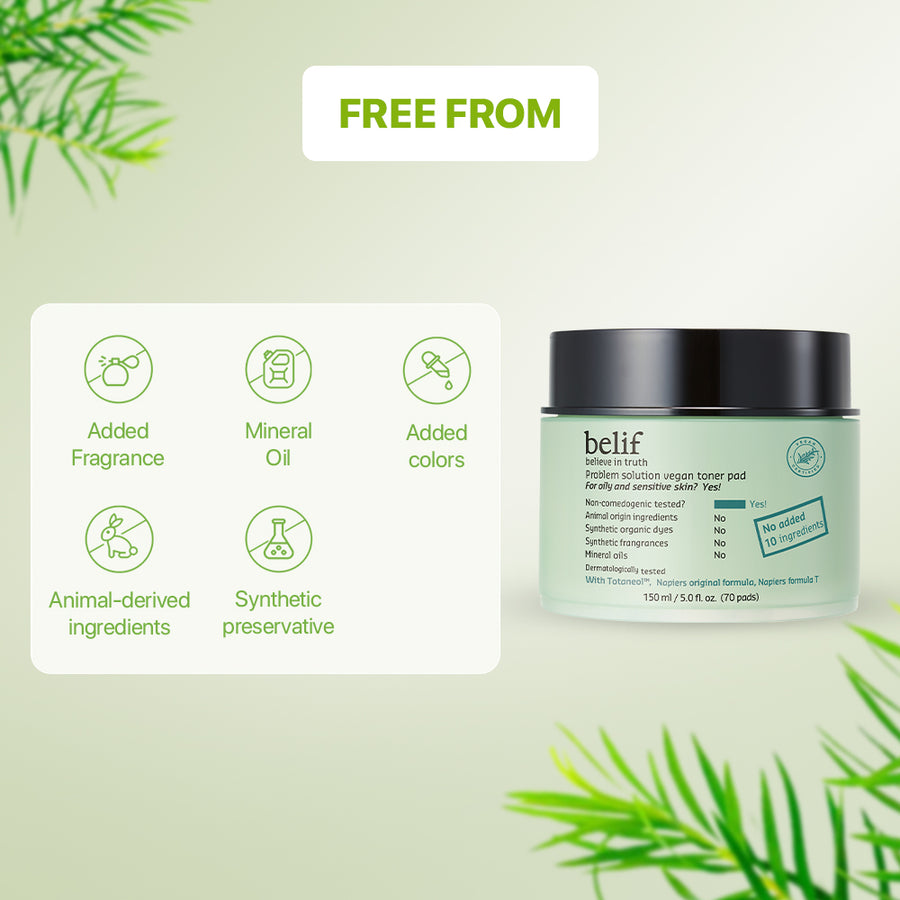 belif problem solution Vegan toner pad