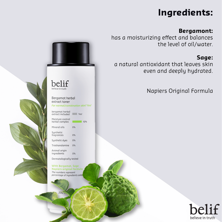 Bergamot herbal extract toner