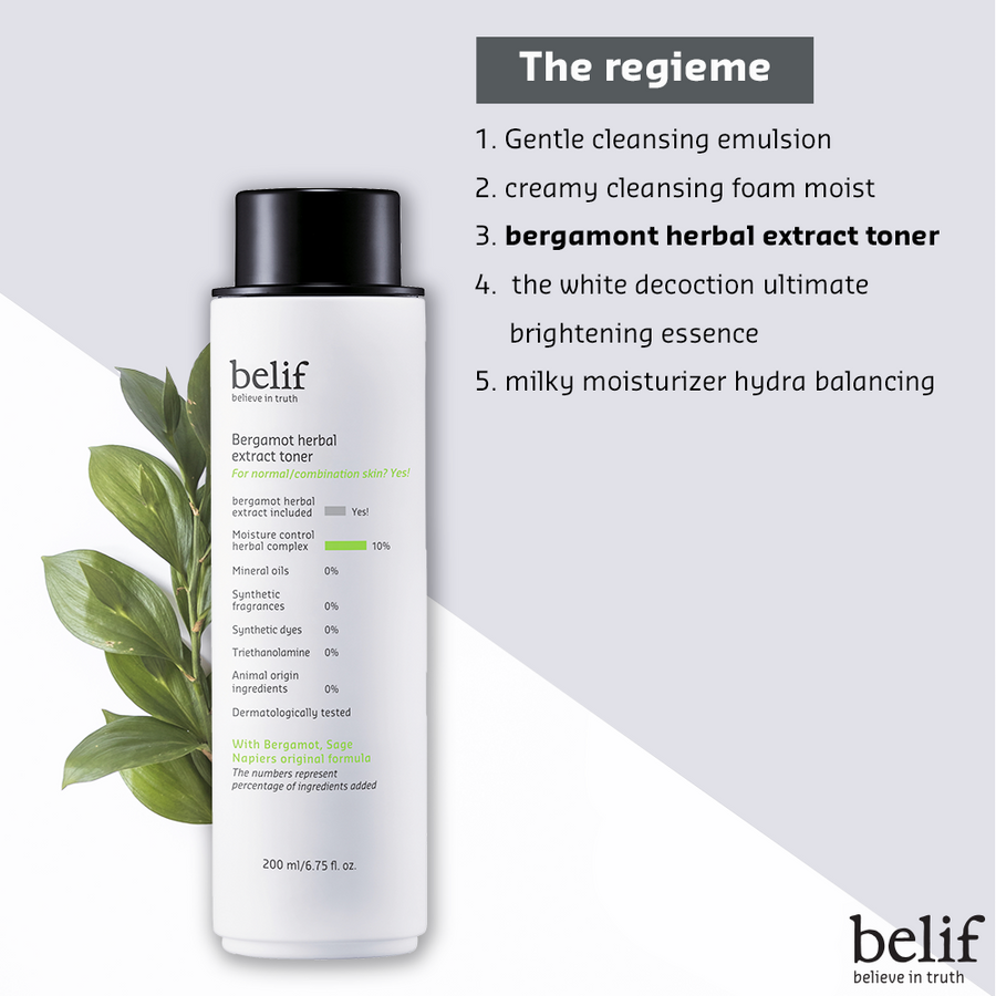 Bergamot herbal extract toner